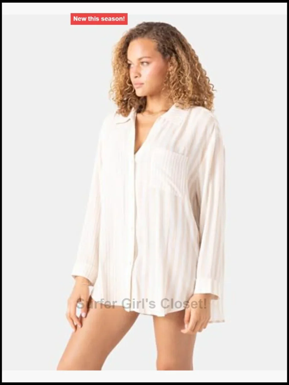 Long Sleeve Button Down Cover Up Shirt UPF 50+ Lightweight Rayon